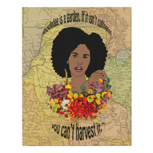 Black Woman African Proverbs Quotes Wisdom art Faux Canvas Print