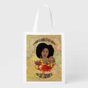 Black Woman African Proverbs Quotes Wisdom art  Grocery Bag