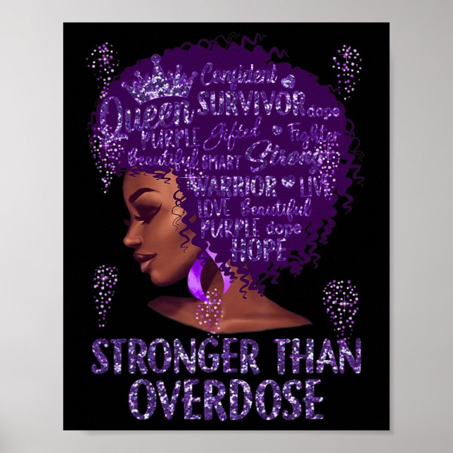 Black Woman Afro African Stronger Than Overdose Aw Poster (Front)