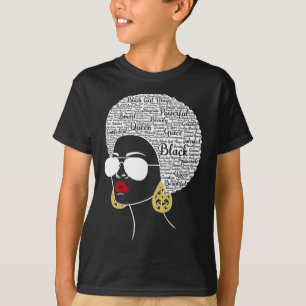 Black Woman Afro American Black History Month Prid T-Shirt