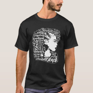 Black Woman Afro Black Pride Black History Month T-Shirt