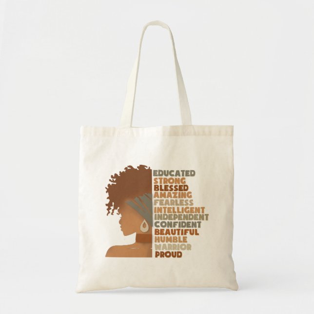 Black Woman Afro Girl Tote Bag (Front)
