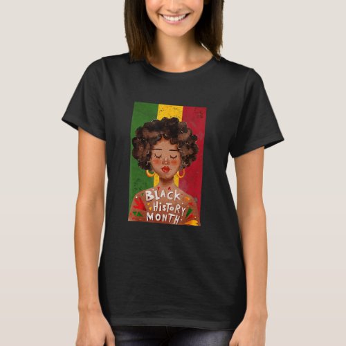 Black Woman Afro Vintage Black History Month Gifts T_Shirt