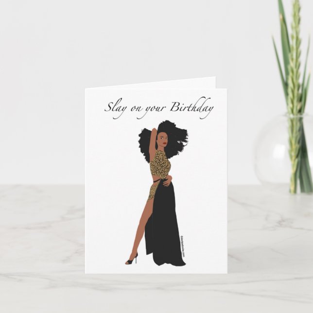 Black woman birthday card (Front)