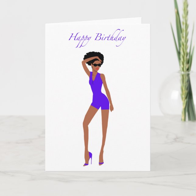 Black Woman birthday card (Front)