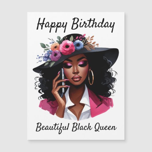 Black woman birthday card (Front)