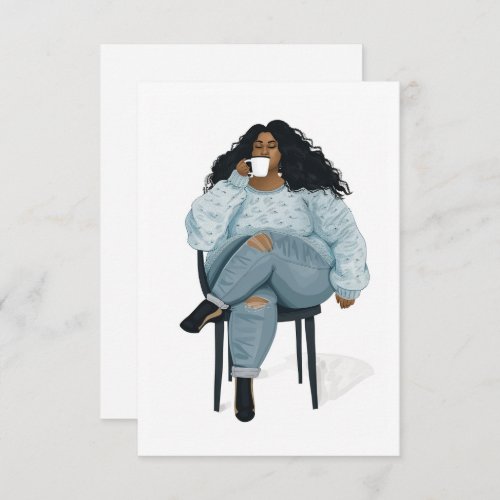 Black Woman Blank Card