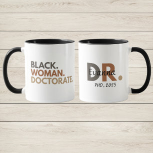 Black woman doctorate gift, Custom doctor gift Mug