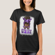 Black Woman Domestic Violence Warrior Afro Messy B T-Shirt