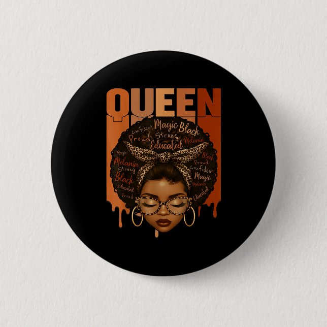 Black Woman Educated Strong Black History Month Gi Button (Front)