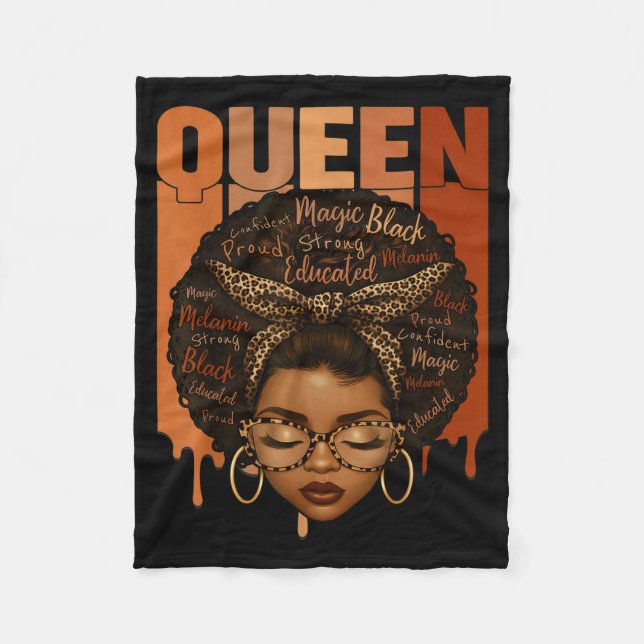 Black Woman Educated Strong Black History Month Gi Fleece Blanket (Front)