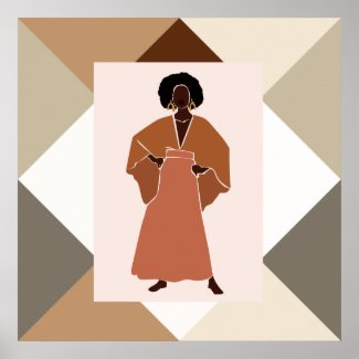 Black Woman Ethnic Abstract Poster