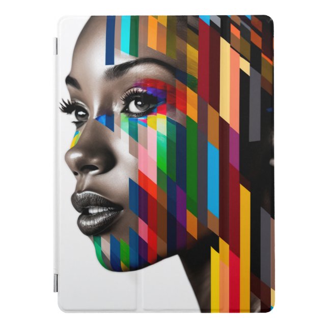 Black Woman Face Color Bars Portrait iPad Pro Cover (Front)