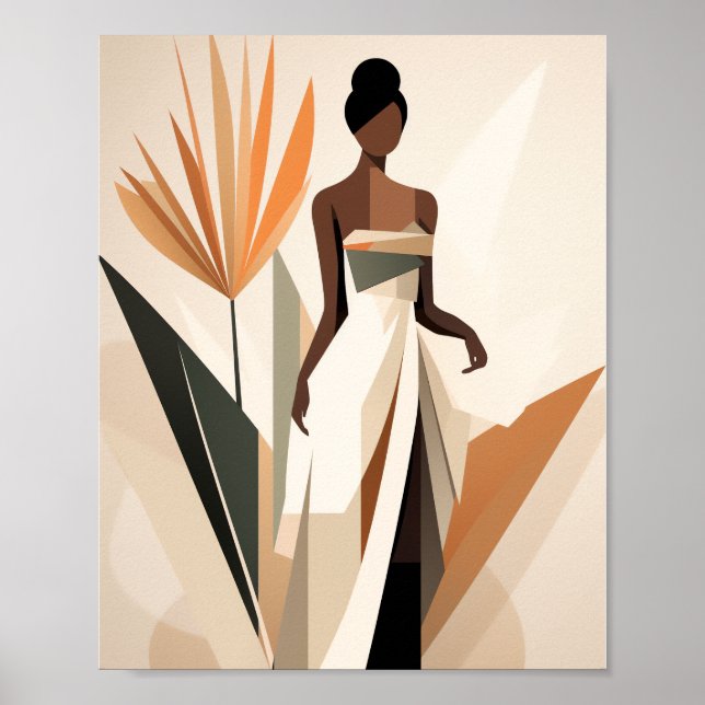 Black Woman Faceless Wall Art Decor (Front)