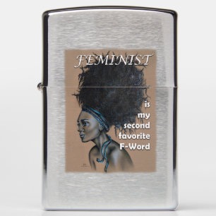 Black Woman Feminist Is My Second Favorite F Word Zippo Lighter