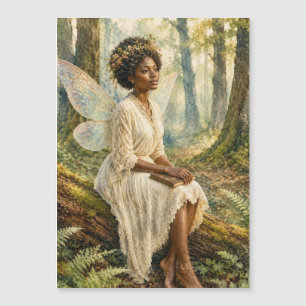 Black Woman Forest fairy watercolors painting