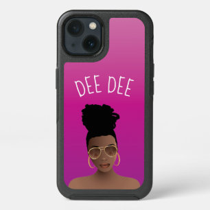 Black Woman, Gold Shades & High Bun, Pink Magenta iPhone 13 Case
