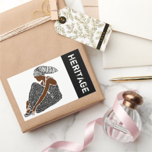 Black Woman in a Head Wrap African Heritage Rectangular Sticker