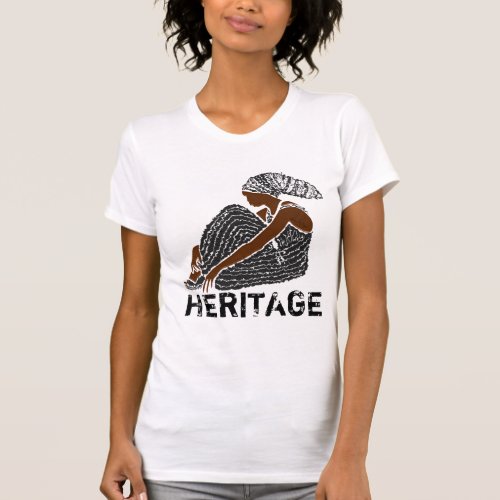 Black Woman in a Head Wrap African Heritage T_Shirt
