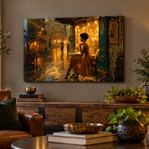 Black Woman in Paris 36x24 Acrylic Wall Art
