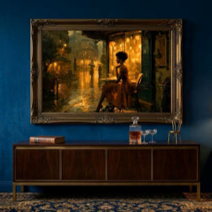 Black Woman in Paris 36x24 Gallery Wrap