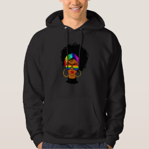 Black Woman Lgbt Pride Afro Retro Mother's Day Hoodie