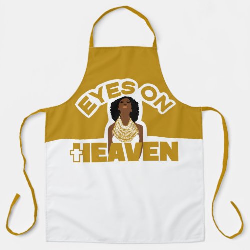 Black Woman Looking Up to Heaven African Heritage Apron