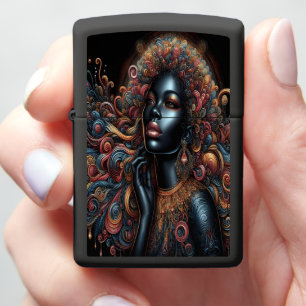 Black Woman Luxury Art Statement Zippo Lighter