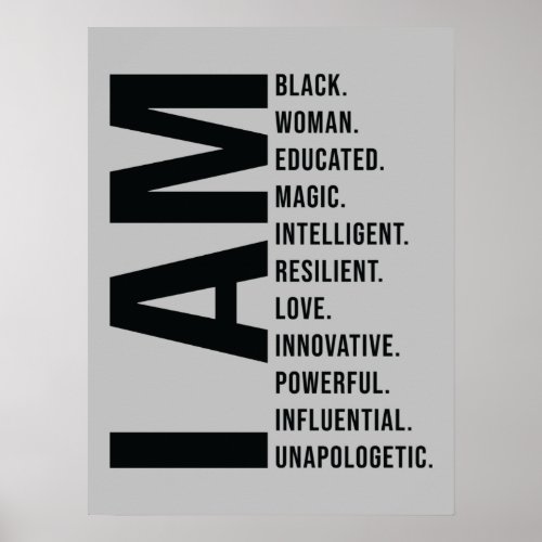 Black Woman Magic Educated Intelligent Poster