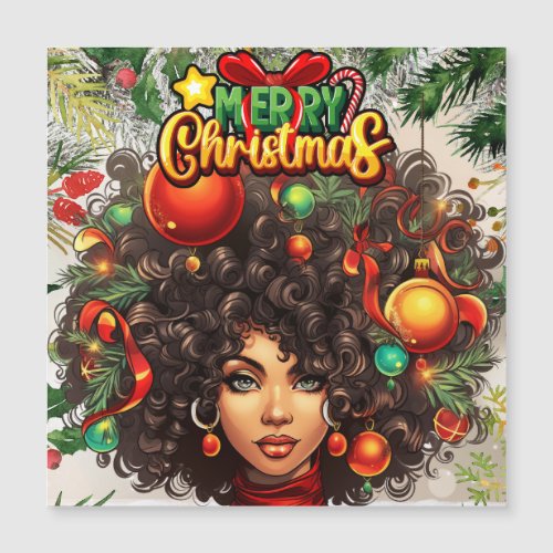 Black Woman Melanin Christmas Afro Natural Queen