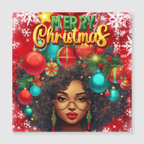 Black Woman Melanin Christmas Afro Natural Queen