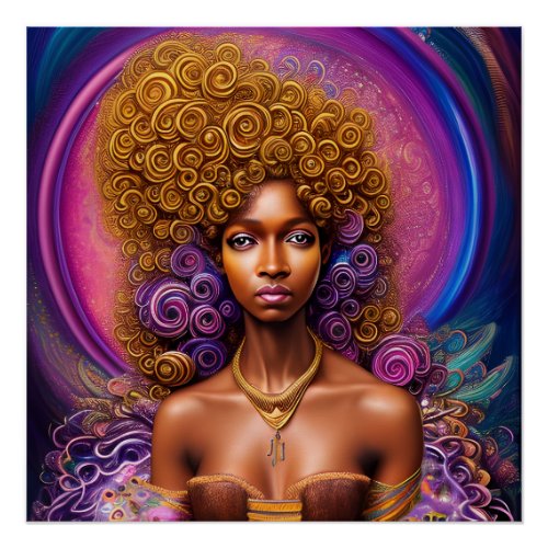 Black Woman Melanin Queen Brown Skin Sista Women Poster