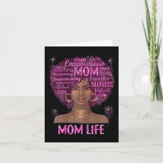 Black Woman Mom Life Mom African American Happy Mo Card (Front)