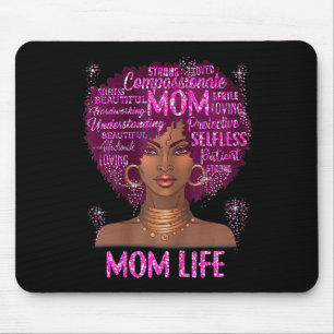 Black woman mom life mom african american happy mouse pad
