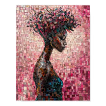 Black woman mosaic in purple tones