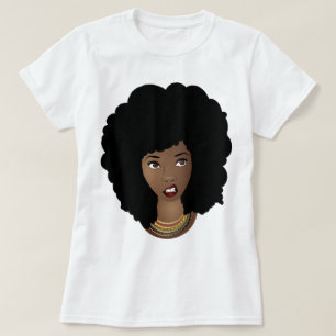 Black Woman, Natural Hair, Annoyed Expression T-Shirt
