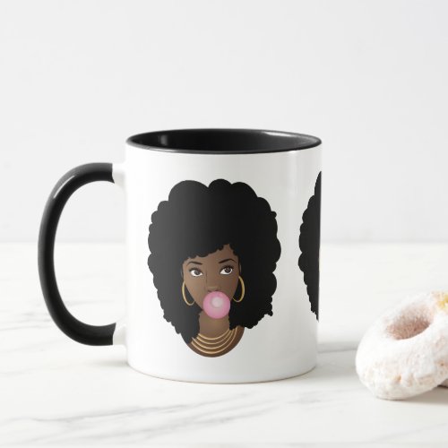 Black Woman Natural Hair Beauties Flower  Gum Mug