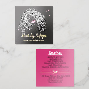 Black Woman Natural Hair Black Hair Stylist Foil Spot Gloss Business Cards