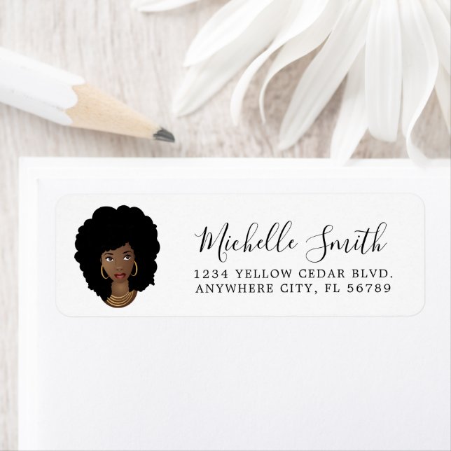 Black Woman, Natural Hair Label (Insitu)