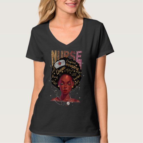 Black Woman Nurse Afro Retro Cool Black History Mo T_Shirt