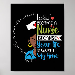 Black Woman Nurse Black History Month Nursing Scru Poster