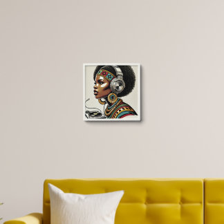 black woman peel and stick photo tile