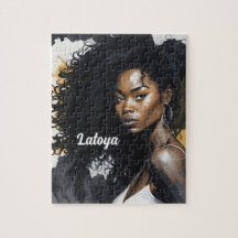 Black woman Personalized Jigsaw Puzzle