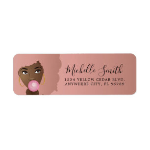 Black Woman, Pink Afro, Bubblegum Label