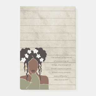 Black Woman Portrait Christian Scripture Lined Post-it Notes