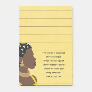 Black Woman Portrait Christian Scripture Lined Post-it Notes