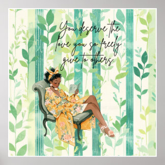 Black Woman Positive Affirmation Poster