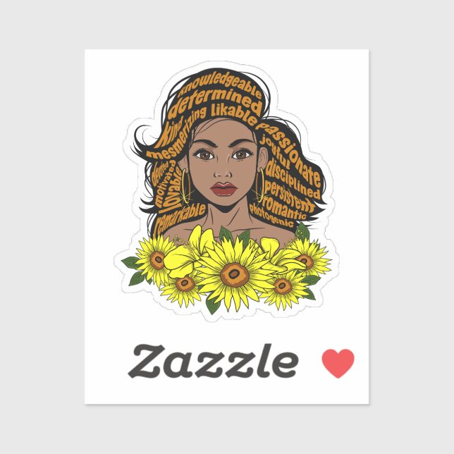 Black woman positive motivational affirmation shop sticker (Sheet)