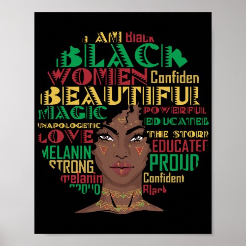 Black Woman Powerful African American Black  Poster