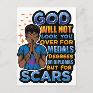 Black woman prayer warrior praying to God Postcard